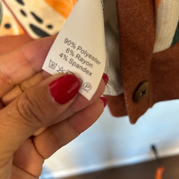 Vintage Teal Orange Print Cardigan, Statement Piece, Boho, Festival - Picture 6 of 8